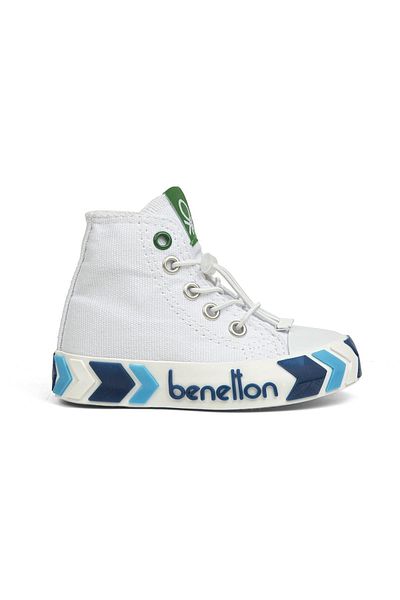 Benetton ®| Bn-30646 - 3394 White Navy Blue - Children's Sneakers