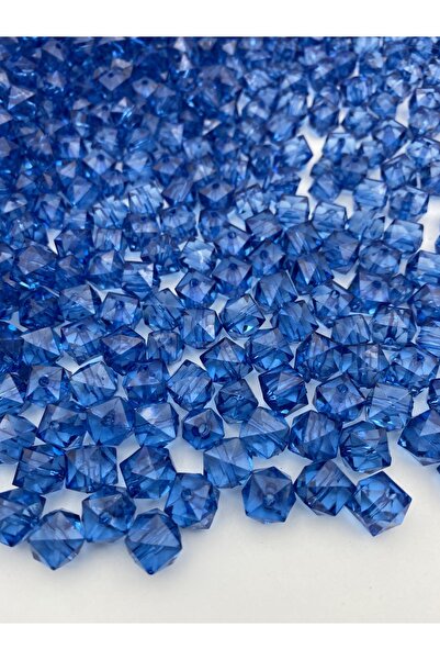 Hedef Bijuteri 100 جرام 14 ملم ساكس أزرق / مكعب أزرق داكن، خرز أكريليك مكعب، ...