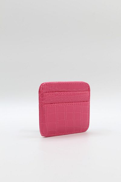 NOTHING Women's Fuchsia Crocodile Patterned Card Holder Mini