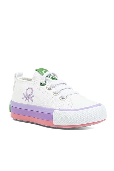 Benetton ® |   Bn-30652 - 3394 Alb Liliac - Pantofi Sport Copii