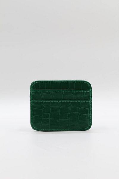 NOTHING Women's Green Crocodile Patterned Card Holder Mini