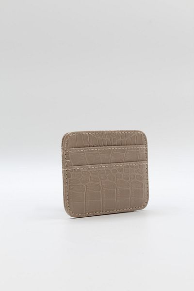 NOTHING Women's Light Mink Crocodile Patterned Card Holder Mini