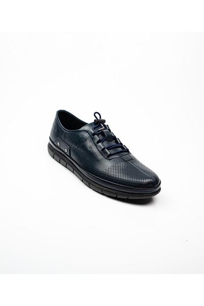 JAMES FRANCO 6022 Small Size Navy Blue Leather Men's Casual Shoes