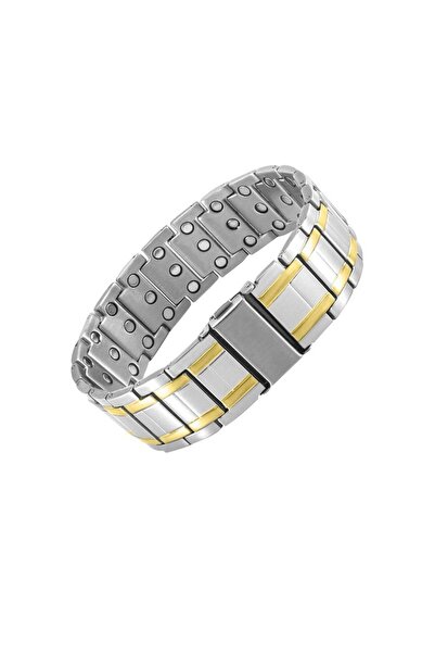 Tesbihane Silver&gold Renk Kişiye Özel Isim/harf Yazılı Titanyum Manyetik Terapi Sağlık Bilekliği