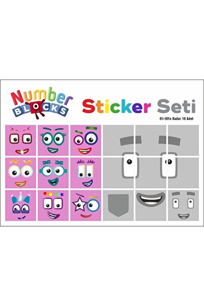 Printhome Number Blocks Matematik Eğitici Birim Küp Snapcubes /81-90 Sticker ...