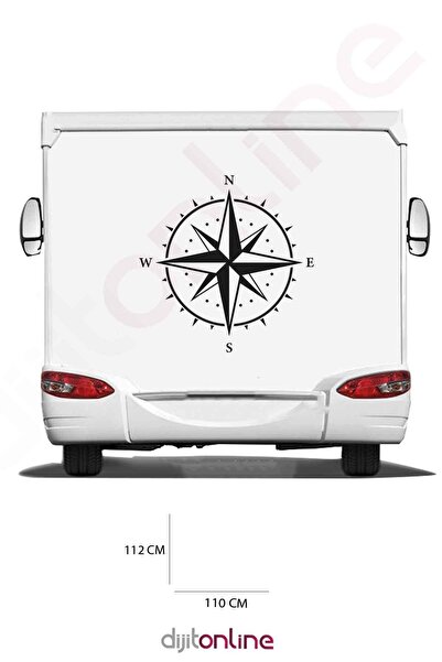 Dijitonline ملصق كارافان - ملصق بوصلة - 110x112 سم