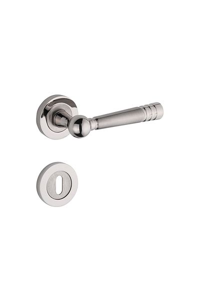 KOLDOOR Ottoman Rosette Nickel Satin Room Door Handle 1 Set