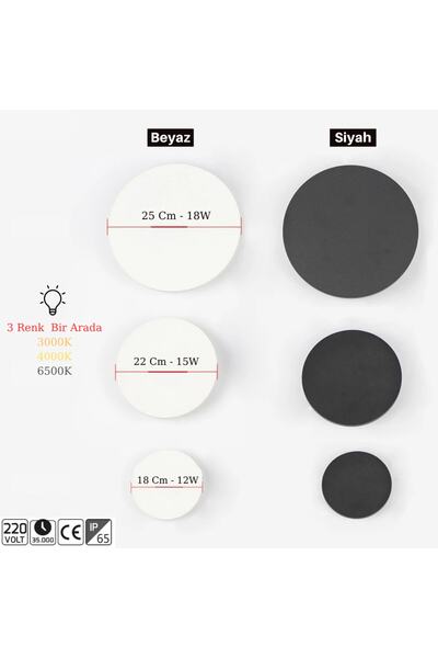 Mikro Light Project Modern Aydınlatma Ahşap Yuvarlak Dekoratif Led Aplik Işık Renk Ayarlanabilir beyazkasa 12w Ip65