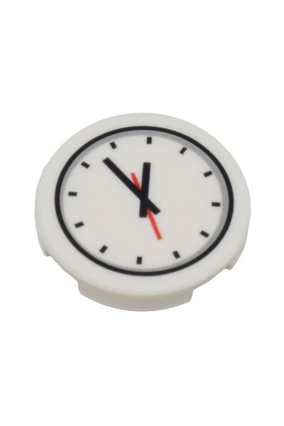 LEGO إكسسوارات موك الأصلية المخصصة من Creator Tile 2 × 2 ساعة بيضاء مطبوعة من...