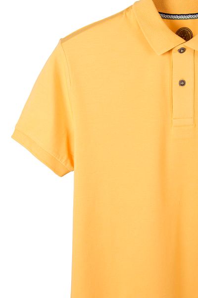 VEAVEN Tricou galben 100% bumbac slim fit cu guler polo
