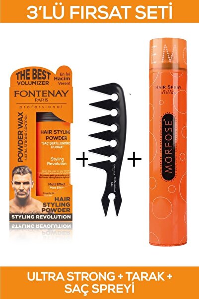 Fontenay Saç Şekillendirici Pudra Toz Wax Ultra Strong Turuncu + Şekil Tarağı...