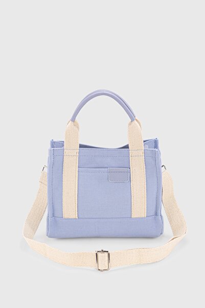 Housebags Kadın Mavi Kanvas Tote Bag 232