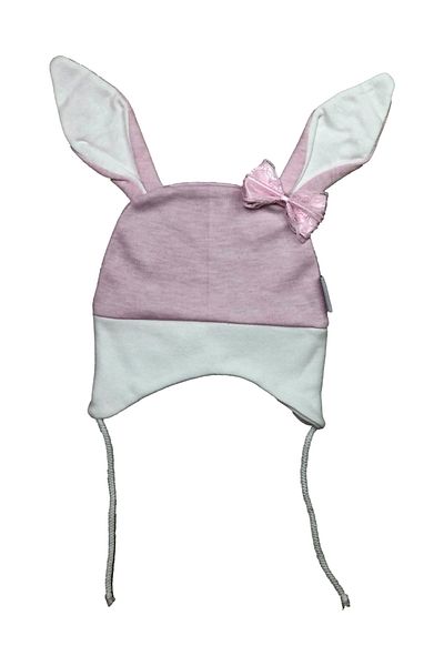 Cramerr Lace-up Baby Combed Cotton Beanie with Rabbit Ears