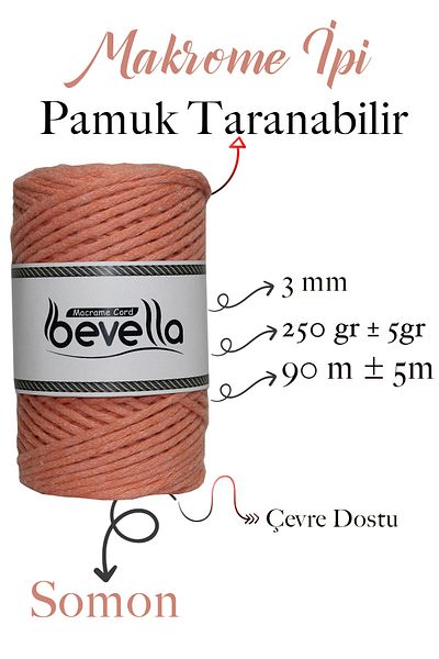 Bevella Macrame Cord Σκάλισμα Μακραμέ Σχοινί 3mm Μονό Περιστρεφόμενο Σκάλισμα Βαμβακερό Μακραμέ Σχοινί Σολομός