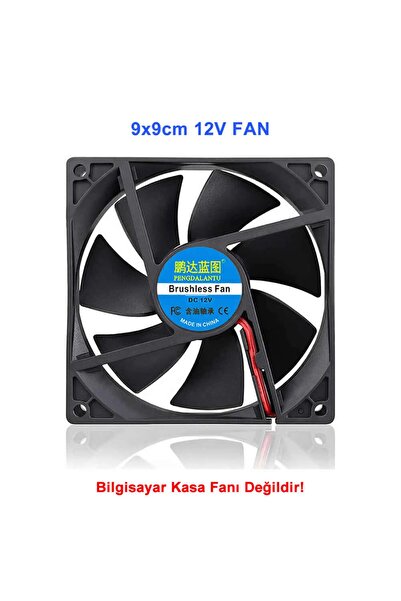 Genel Markalar Dc 12v Fan 90x90mm 9025 3200rpm 9x9cm Sessiz 2 Pin Fırçasız Soğutma Kuluçka Ekran Kartı