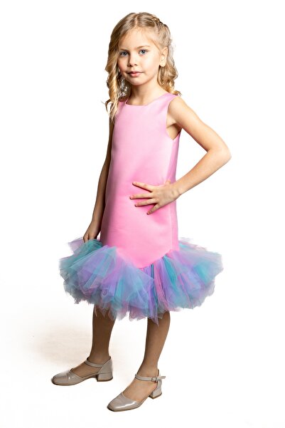 NAGİHAN Αμάνικη φούστα μέχρι το γόνατο, πολύχρωμο τούτου, κοριτσίστικο φόρεμα...