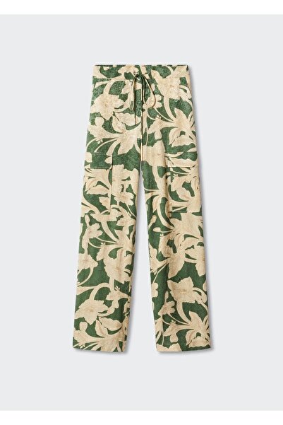 MANGO Woman Cepli Çiçekli Jakar Pantolon