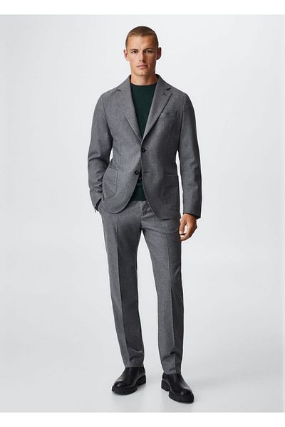 MANGO Man Slim Fit Wool Blazer Jacket