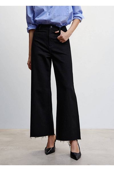 MANGO Woman High Waist Culotte Your Name Jean Pants