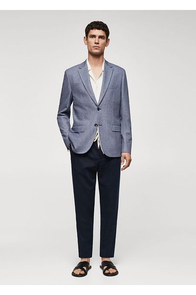 MANGO Man Slim-Fit Mini Woven Blazer Jacket