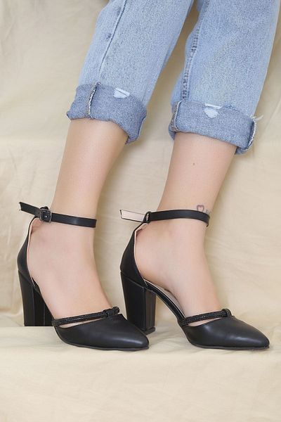 Lukas 7 Cm Heeled Shoes Black Leather - 8921.264
