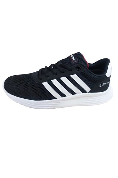 Bestoff Pantofi sport unisex cu talpă cu spumă cu memorie tricotată alb-negru