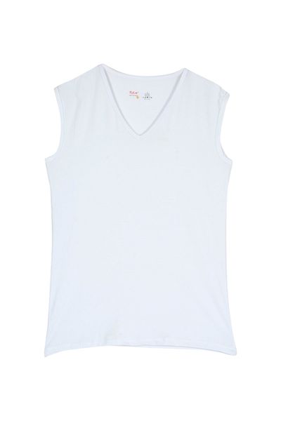 BSM White Modal Cotton V-Neck Soft Men's Tank Top