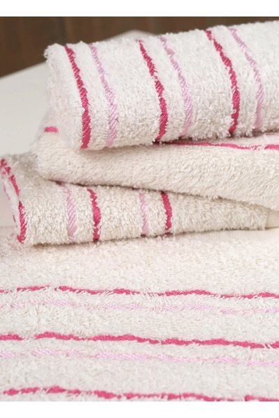 Shopiole Set of 2 30Cmx30Cm 100% Cotton (2 Pieces) Kitchen Towel Set - Set of 2 Cream Pink