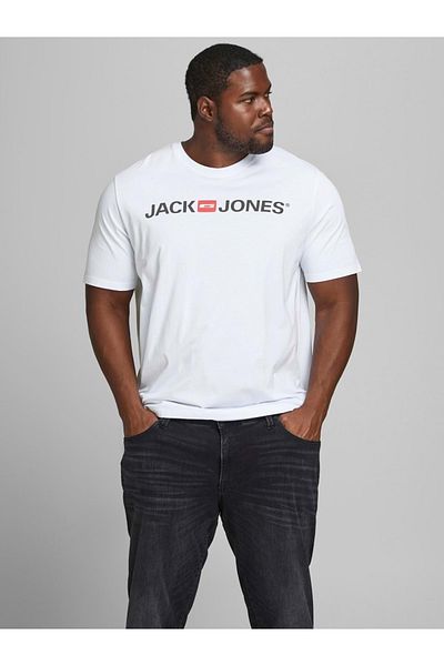 Jack & Jones Μπλουζάκι Jack Jones JJECorp Logo Oversize - Λευκό - 4XL