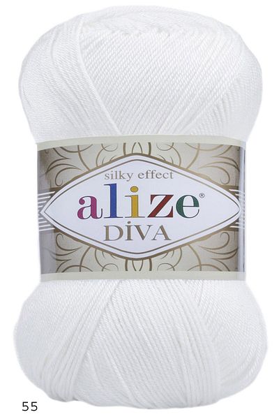 Alize White Diva 55 5 Pack