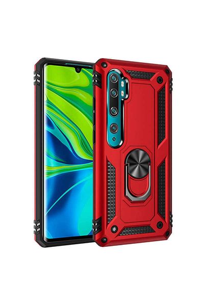 HTstore غطاء حماية لجوال Xiaomi Mi Note 10 - أحمر
