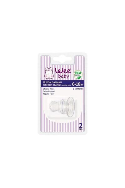 Wee Baby Wee 823 Silikon Damaklı Biberon Emziği Normal Akış No:2 6-18 Ay