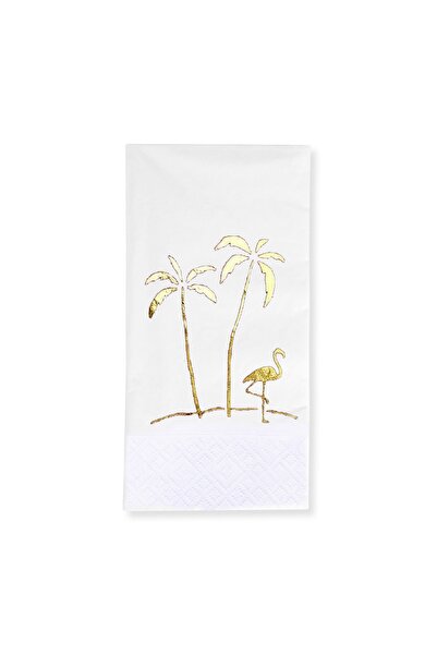 Story 33 × 33 سم أشجار النخيل ذات أوراق الذهب منقوشة 16 حزمة مناديل ورقية بيض...