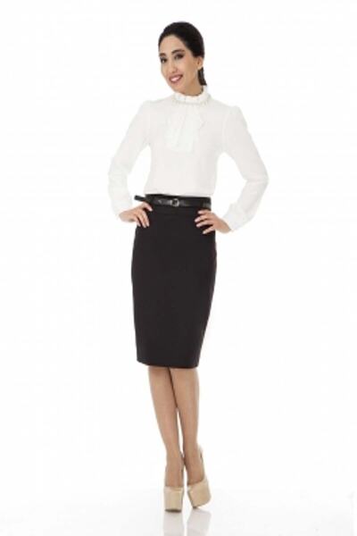 SORALLİNE Women's Pencil Skirt 60 cm with Seasonal Lining at the Neck Office ...