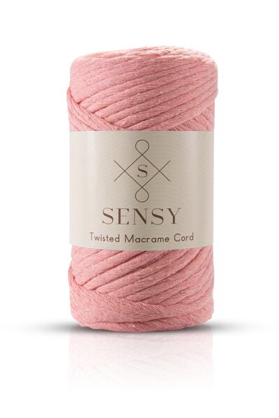 SENSY Premium Taranan Makrome Makrame Hobi Ipi 4lü Set Ekru - Mint - Somon - Açık Sarı