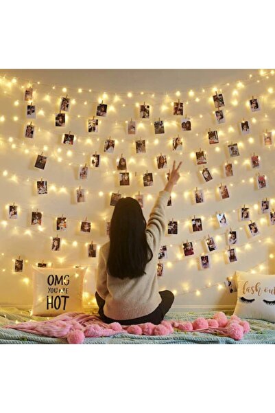 Adil Baba 5 Metre Peri Led Işık 30 Adet Mavi Küçük Mandal