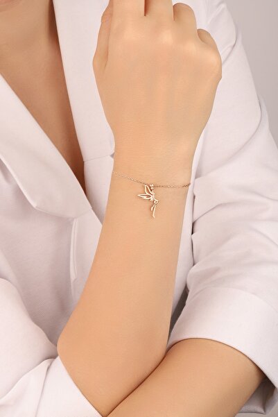 Lia Berto Kadın Rose Tinkerbell Su Perisi 925 Ayar Gümüş Bileklik