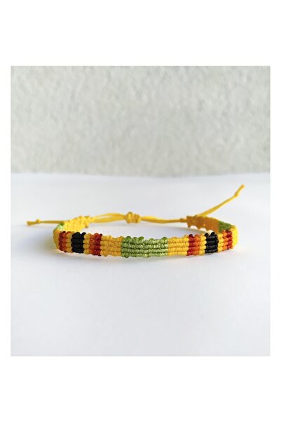 Pötikare Butik Atölye Unisex Yellow Macrame Adjustable Bracelet