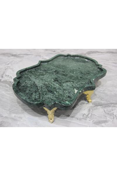 Sümeyra Marble Art Verde Guatemala - Yeşil Mermer Sunum Tepsisi | Varank Ayak...