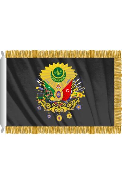 Rekbay Osmanlı Bayrağı Sancak Saçaklı Siyah 150x225cm
