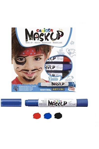 CARIOCA Mask Up Yüz Boyası 3 Renk Carnival Çocuk Resim Seti