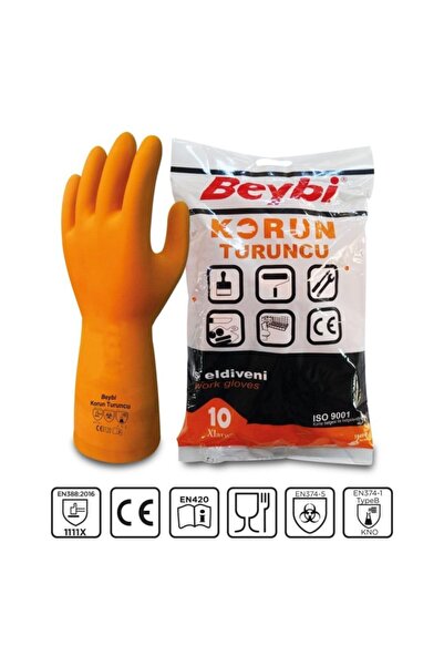Beybi Korun Turuncu Lateks Eldiven No: 9,5