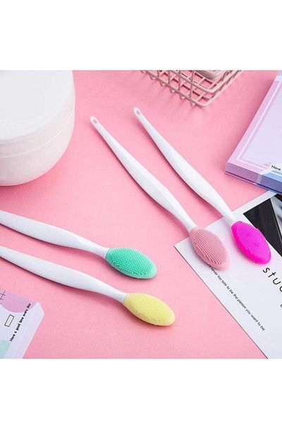 Buffer 2 Pieces Black Peeling Brush - Lip Nose Pore Cleaner Double Brush
