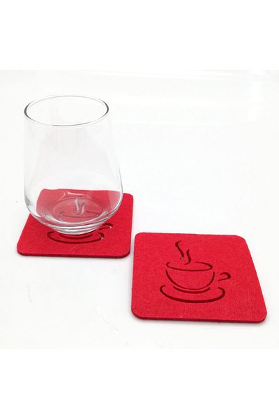 Lora Davet American Service Coaster Pâslă pătrată roșie