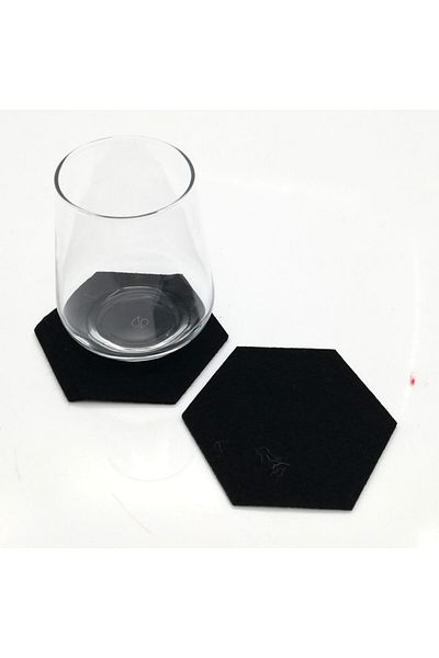 Lora Davet American Serving Coaster Felt Hexagon black