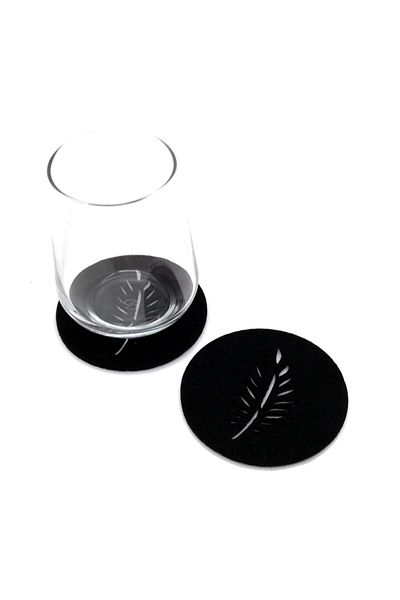 Lora Davet American Service Coaster Felt Round black