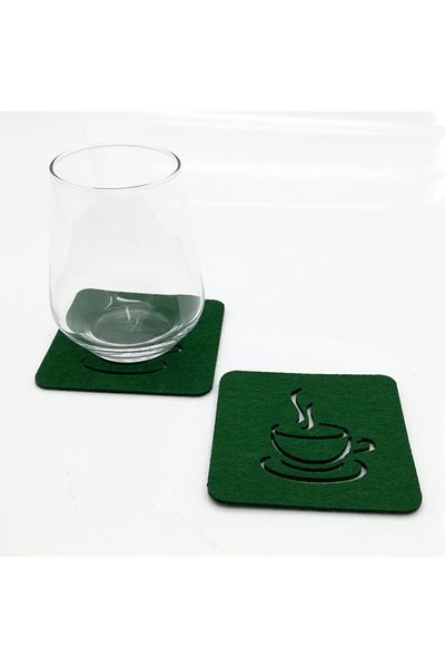 Lora Davet American Service Coasters Pâslă pătrată verde