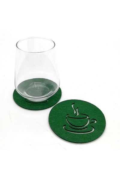 Lora Davet American Service Coaster Felt Στρογγυλό πράσινο