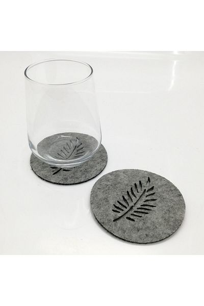 Lora Davet American Service Coaster Felt Στρογγυλό γκρι