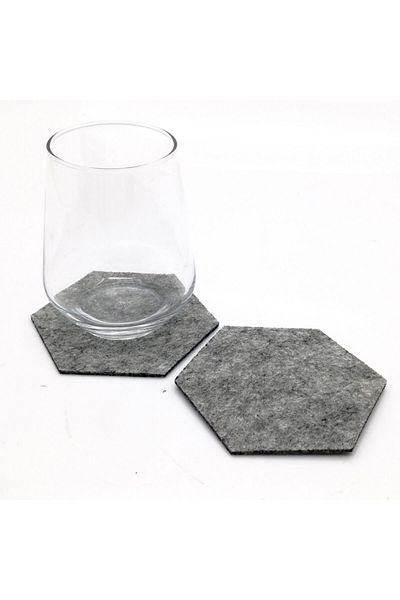 Lora Davet American Serving Coaster Felt Hexagonal Gray